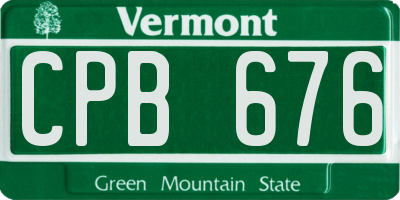 VT license plate CPB676