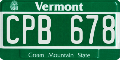 VT license plate CPB678