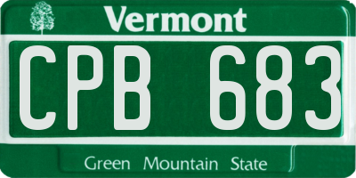 VT license plate CPB683
