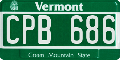 VT license plate CPB686