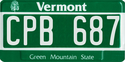 VT license plate CPB687