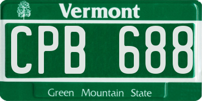 VT license plate CPB688