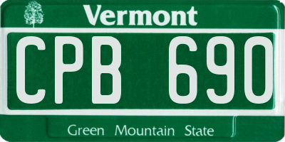 VT license plate CPB690