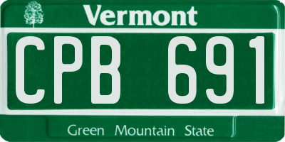 VT license plate CPB691