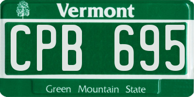 VT license plate CPB695