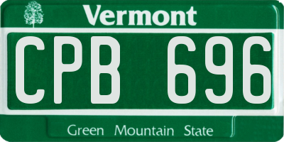 VT license plate CPB696