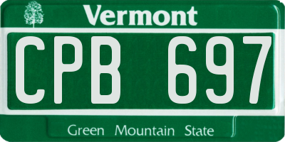 VT license plate CPB697