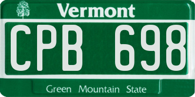 VT license plate CPB698