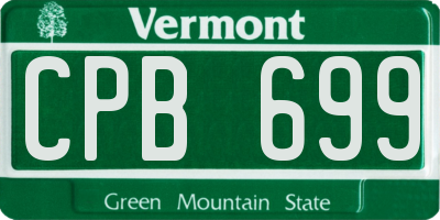 VT license plate CPB699