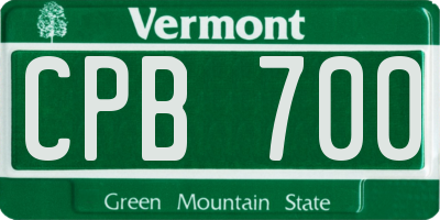 VT license plate CPB700