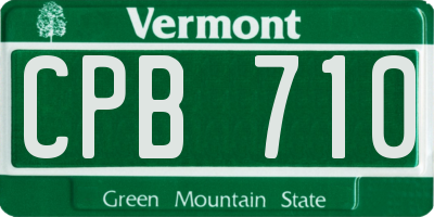 VT license plate CPB710