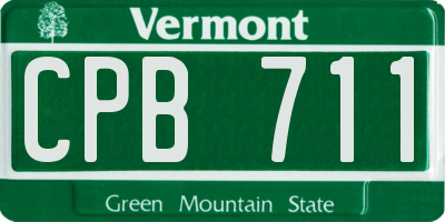 VT license plate CPB711
