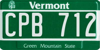 VT license plate CPB712