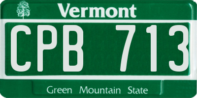 VT license plate CPB713