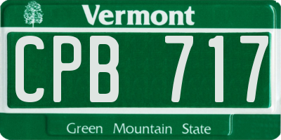 VT license plate CPB717
