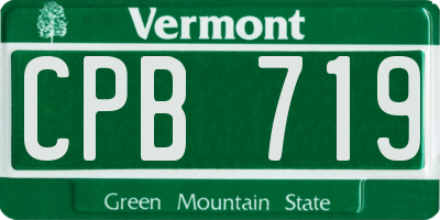 VT license plate CPB719
