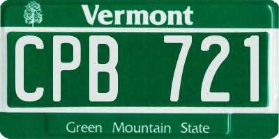 VT license plate CPB721