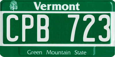 VT license plate CPB723