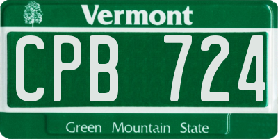 VT license plate CPB724