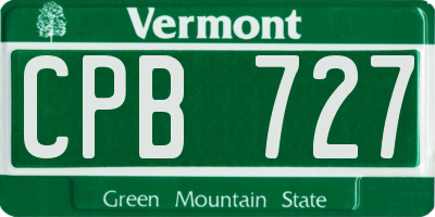 VT license plate CPB727