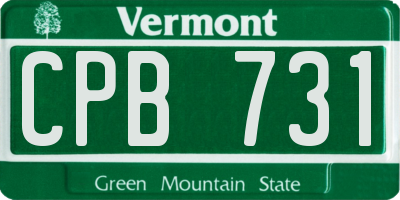 VT license plate CPB731