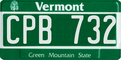 VT license plate CPB732
