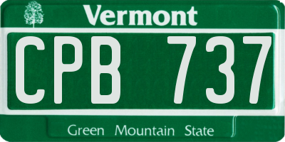 VT license plate CPB737