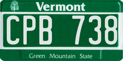 VT license plate CPB738