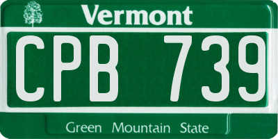 VT license plate CPB739
