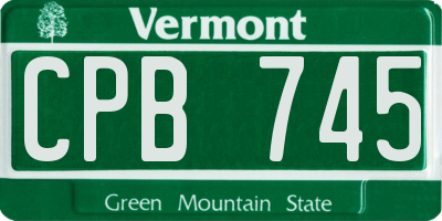 VT license plate CPB745