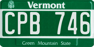 VT license plate CPB746