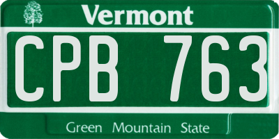 VT license plate CPB763