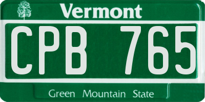 VT license plate CPB765