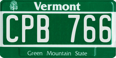 VT license plate CPB766