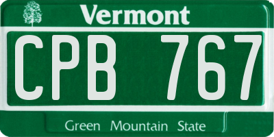 VT license plate CPB767