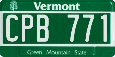 VT license plate CPB771