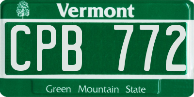 VT license plate CPB772