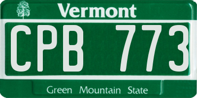 VT license plate CPB773