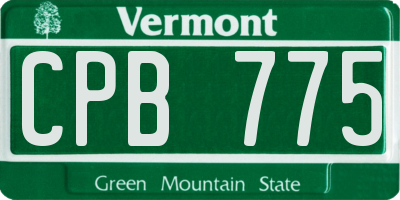 VT license plate CPB775