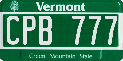VT license plate CPB777