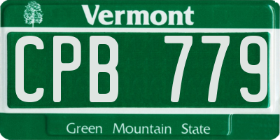 VT license plate CPB779