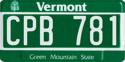 VT license plate CPB781