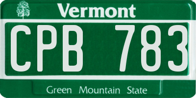 VT license plate CPB783