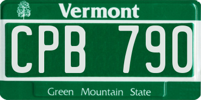 VT license plate CPB790