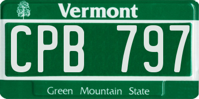 VT license plate CPB797