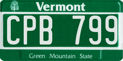 VT license plate CPB799