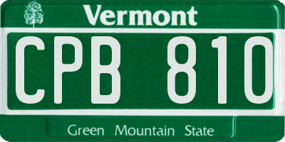 VT license plate CPB810