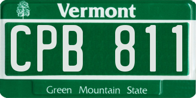 VT license plate CPB811