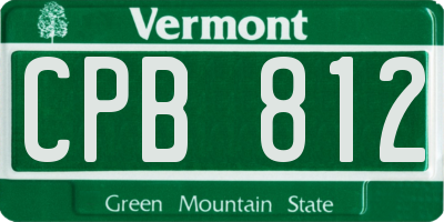 VT license plate CPB812