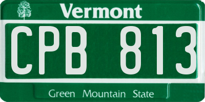 VT license plate CPB813